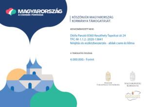 Diófa Panzió Keszthely Tapolcai út - Kisfaludy Program Turisztikai támogatás